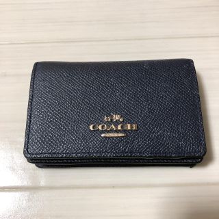 コーチ(COACH)のcoach カードケース ネイビー(名刺入れ/定期入れ)