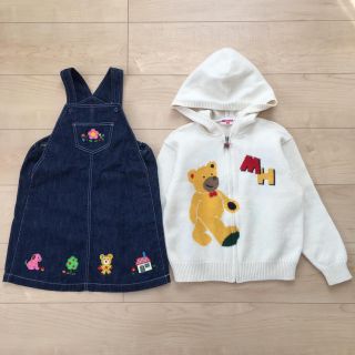 ミキハウス(mikihouse)の専用 ミキハウス ジャンパースカート ニットパーカー 2点(その他)