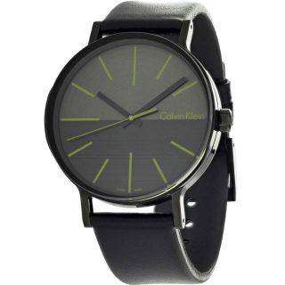 カルバンクライン(Calvin Klein)の期間限定 新品 CK 腕時計 41mm イエロー 黒レザー K7Y214CL (腕時計(アナログ))