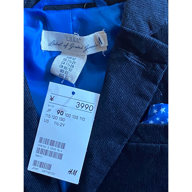 H&M(エイチアンドエム)の新品未使用 H&M キッズジャケット 90 コーデュロイ ネイビー キッズ/ベビー/マタニティのキッズ服男の子用(90cm~)(ジャケット/上着)の商品写真
