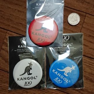 カンゴール(KANGOL)の値下【新品】kangol 缶バッジ 3色セット(その他)