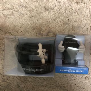 ディズニー(Disney)のミッキー ドリンクホルダー＆オーディオホルダーセット(車内アクセサリ)