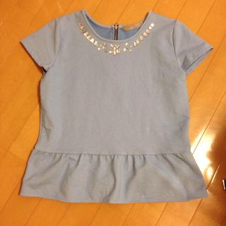 ユナイテッドアローズ(UNITED ARROWS)のビジューペプラムトップス♡(カットソー(半袖/袖なし))