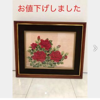 文化刺繍ハンドメイド木製ガラス入り額縁完成品(絵画額縁)