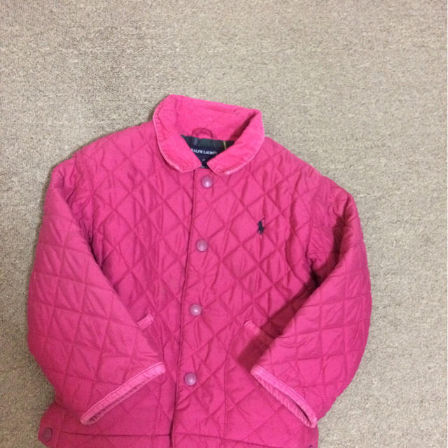 POLO RALPH LAUREN(ポロラルフローレン)の537 女の子110程度本物ラルフローレンのピンクの中綿入りジャケットコート キッズ/ベビー/マタニティのキッズ服女の子用(90cm~)(ジャケット/上着)の商品写真
