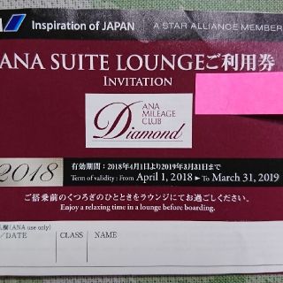 エーエヌエー(ゼンニッポンクウユ)(ANA(全日本空輸))のANAスイートラウンジ利用券(その他)