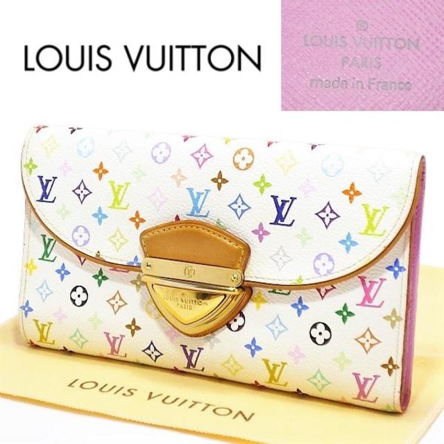 LOUIS VUITTON(ルイヴィトン)のルイヴィトン マルチカラー ウジェニ 長財布 ブロンピンクレディース美品  レディースのファッション小物(財布)の商品写真