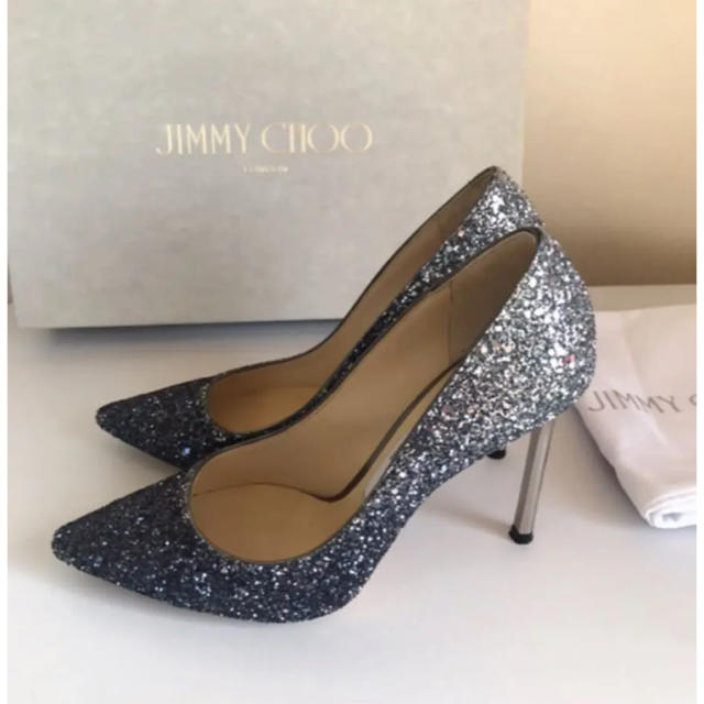 JIMMY CHOO romy100 ジミーチュウ グリッター - 靴