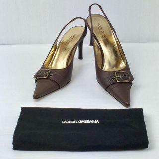 ドルチェアンドガッバーナ(DOLCE&GABBANA)のドルチェ&ガッバーナ バックバンド レザー サンダル 保存袋付き 美品(サンダル)