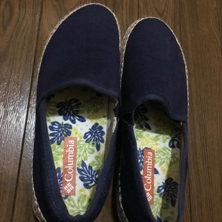 コロンビア(Columbia)のコロンビア Columbia ネイビー 美品(スリッポン/モカシン)