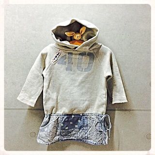 デニムダンガリー(DENIM DUNGAREE)のD&D パーカーワンピ 90 95(パーカー)