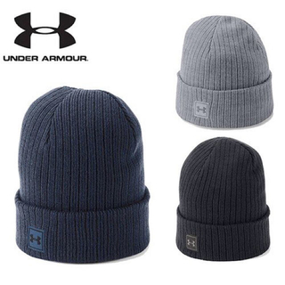 アンダーアーマー(UNDER ARMOUR)のアンダーアーマー ニット帽 UAトラックストップビーニー2.0   ネイビー(ニット帽/ビーニー)