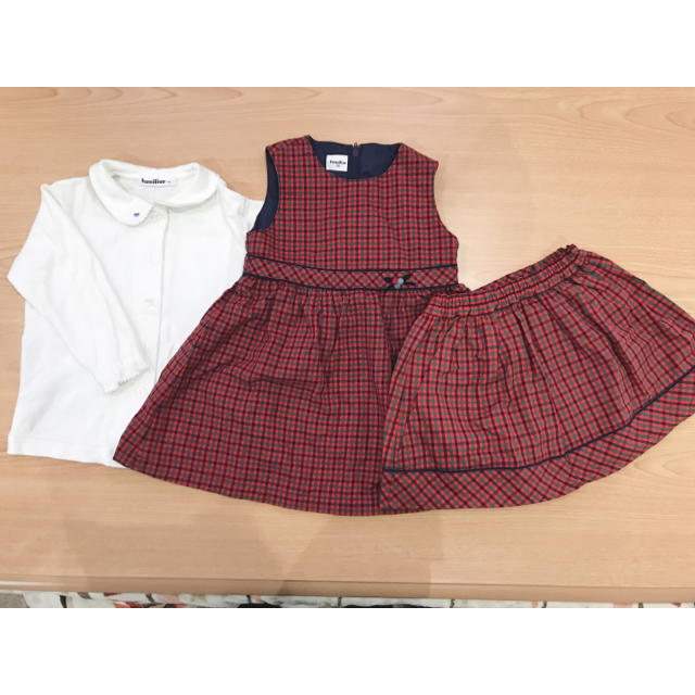 familiar(ファミリア)のfamiliar 3点セット 新品未使用 90 キッズ/ベビー/マタニティのキッズ服女の子用(90cm~)(ドレス/フォーマル)の商品写真