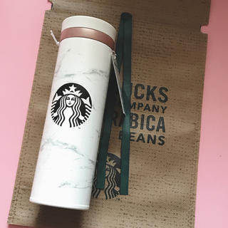 Starbucks Coffee - 韓国 スタバ☆マーブル ホワイト サーモス 保温瓶