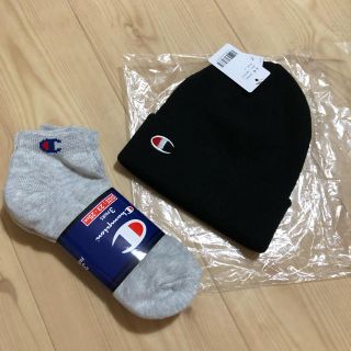 チャンピオン(Champion)の新品 チャンピオン2点セット 靴下と帽子(ニット帽/ビーニー)