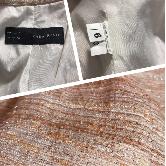 ZARA(ザラ)のZARA ツイードジャケット L size レディースのジャケット/アウター(ノーカラージャケット)の商品写真