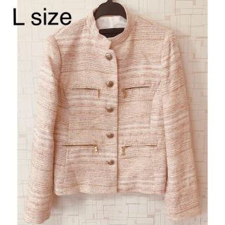 ザラ(ZARA)のZARA ツイードジャケット L size(ノーカラージャケット)