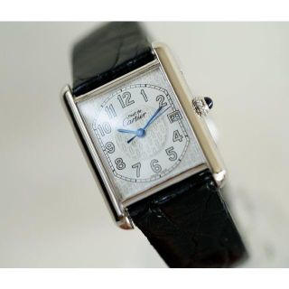 カルティエ(Cartier)の美品 カルティエ マスト タンク シルバー アラビア デイト LM(腕時計(アナログ))