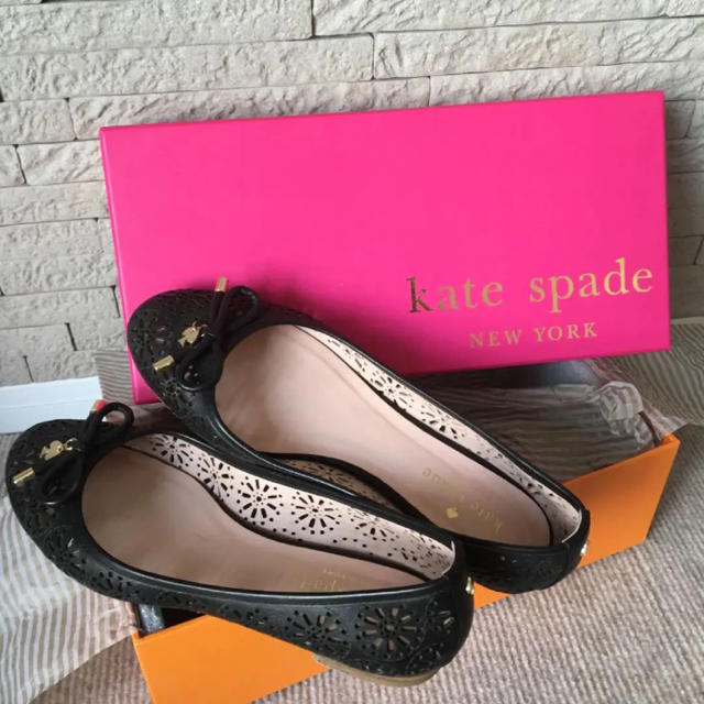 kate spade new york(ケイトスペードニューヨーク)の【専用】ケイトスペード♡リボンフラットパンプス 22.5cm レディースの靴/シューズ(バレエシューズ)の商品写真