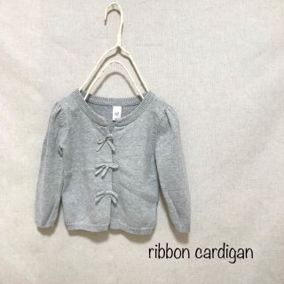 オールドネイビー(Old Navy)のカーディガン 80 オールドネイビー ギャップ リボンカーディガン(カーディガン/ボレロ)