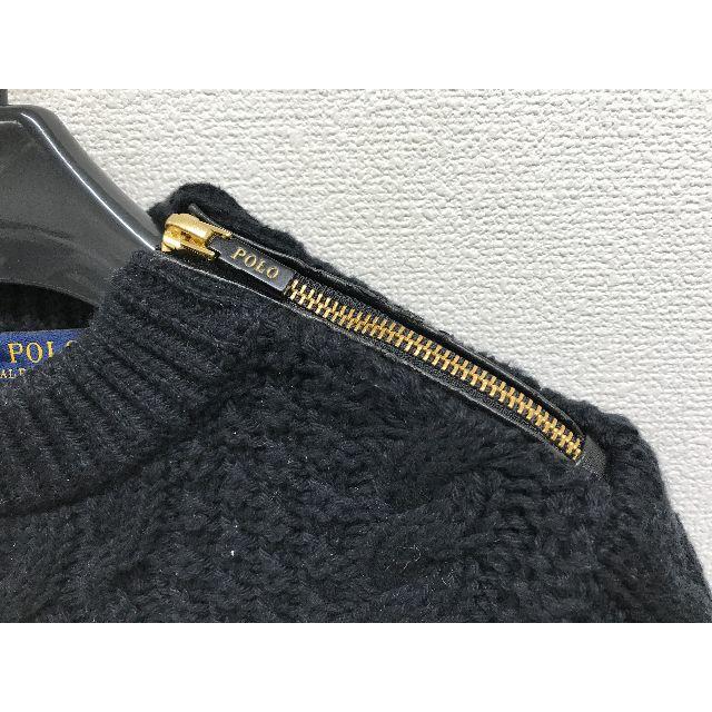 POLO RALPH LAUREN(ポロラルフローレン)の美品ポロラルフローレンケーブルニットセーター☆XS黒A151 レディースのトップス(ニット/セーター)の商品写真