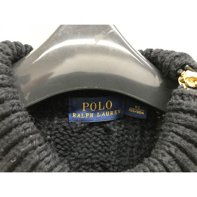 POLO RALPH LAUREN(ポロラルフローレン)の美品ポロラルフローレンケーブルニットセーター☆XS黒A151 レディースのトップス(ニット/セーター)の商品写真