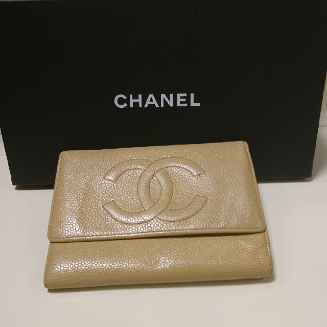 CHANELキャビアスキン財布〔確実正規品〕COLORリペア済み☆財布