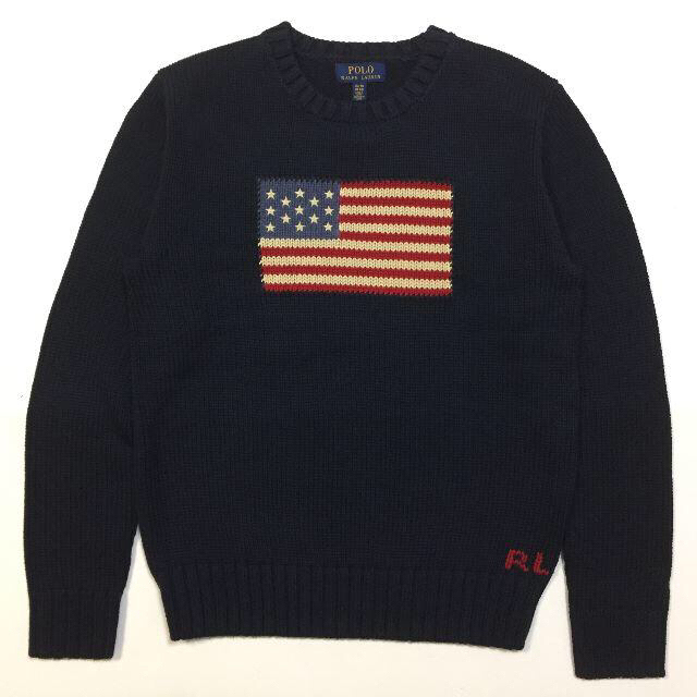 POLO RALPH LAUREN(ポロラルフローレン)の新品　正規　ラルフローレン　アメリカ　星条旗　コットンセーター　Ｍ メンズのトップス(ニット/セーター)の商品写真