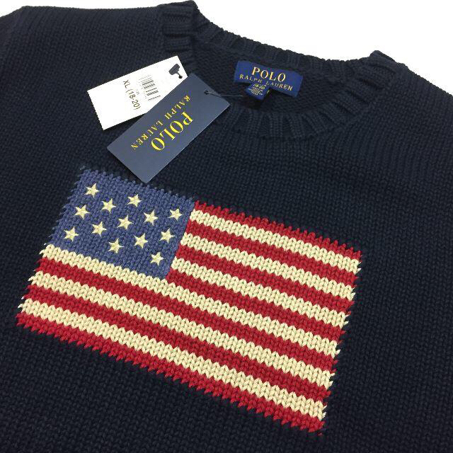 POLO RALPH LAUREN(ポロラルフローレン)の新品　正規　ラルフローレン　アメリカ　星条旗　コットンセーター　Ｍ メンズのトップス(ニット/セーター)の商品写真