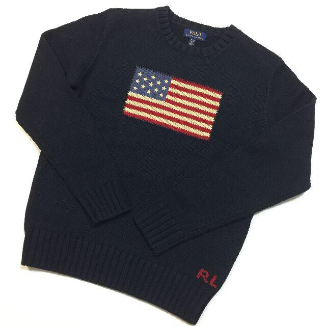 POLO RALPH LAUREN(ポロラルフローレン)の新品　正規　ラルフローレン　アメリカ　星条旗　コットンセーター　Ｍ メンズのトップス(ニット/セーター)の商品写真