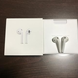 アップル(Apple)のairpods  美品 2018年12月4日購入 イヤフォンのみ(ヘッドフォン/イヤフォン)