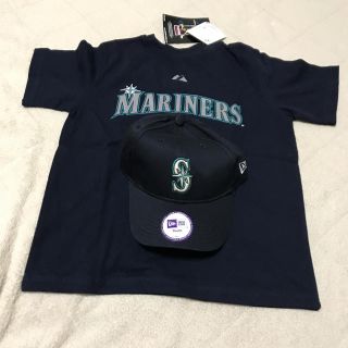 マジェスティック(Majestic)の送料無料！MLBシアトルマリナーズイチローキッズTシャツ&キャップ7歳(スポーツ選手)