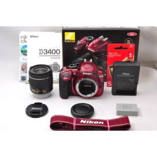 ニコン(Nikon)の❤️かわいいレッド♪WiFi内蔵❤️ニコン D3400 レンズキット❤️(デジタル一眼)