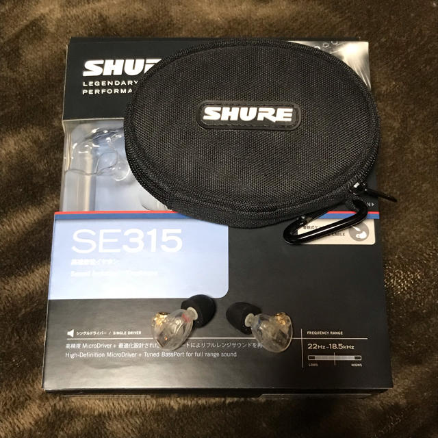 SHURE SE315 クリア ケーブルなし
