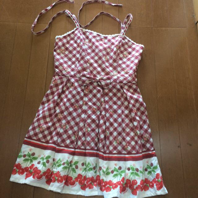 Ank Rouge - アンクルージュ ギンガムチェリーワンピの通販 by Ank Rouge - アンクルージュ ギンガムチェリーワンピの通販 by