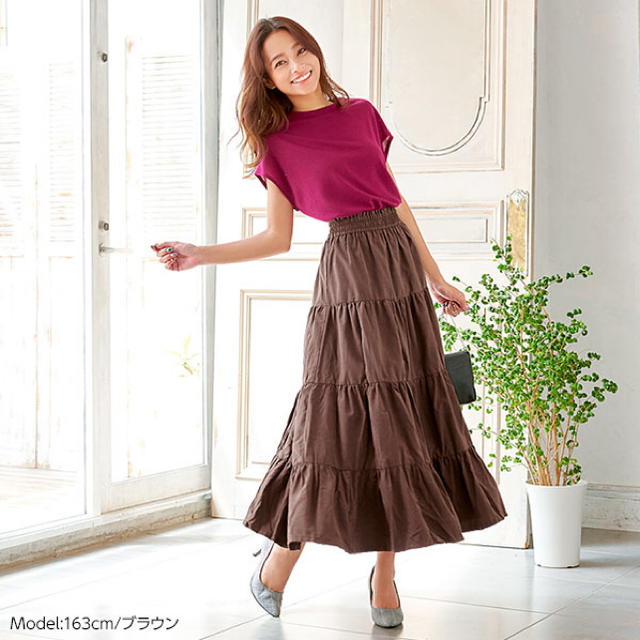 神戸レタス(コウベレタス)のティアードロングスカート レディースのスカート(ロングスカート)の商品写真