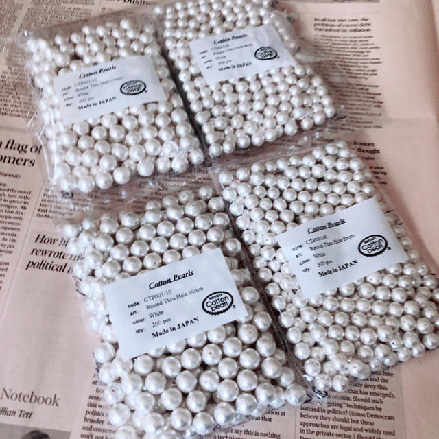 NO.5 再販.:*☆国産コットンパール ホワイト 10mm 100個 NO.5 再販.:*☆国産コットンパール ホワイト 10mm 100個
