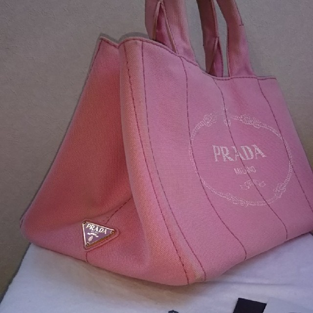 PRADA - PRADA プラダ カナパ キャンバス トートバッグ Mサイズ ピンク ...