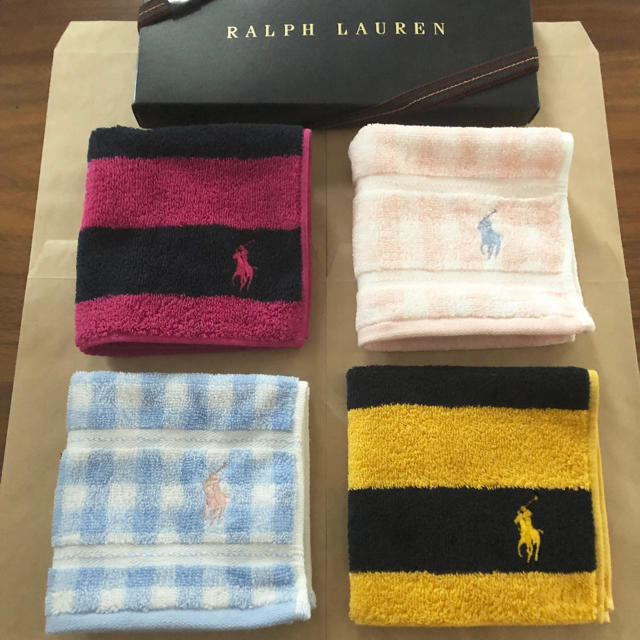 Ralph Lauren(ラルフローレン)の4枚セット☆ラルフローレン 新品 タオルハンカチ レディースのファッション小物(ハンカチ)の商品写真