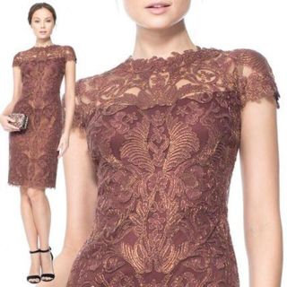 タダシショウジ(TADASHI SHOJI)の新品 4 Tadashi Shoji ドレス 膝丈ワンピース　ワインレッド(ひざ丈ワンピース)