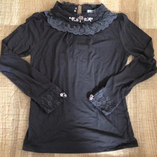 アクシーズファム(axes femme)の※専用出品※【美品】立体ローズ 袖レース フリルハイネックインナートップス(カットソー(長袖/七分))