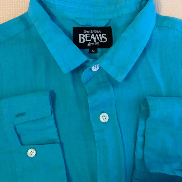 BEAMS(ビームス)のビームス linenシャツ（ターコイズブルー） メンズのトップス(シャツ)の商品写真