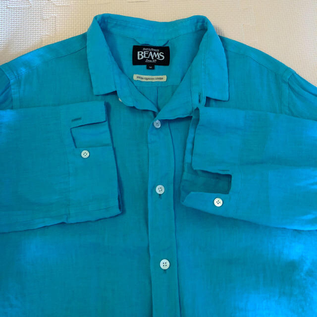 BEAMS(ビームス)のビームス linenシャツ（ターコイズブルー） メンズのトップス(シャツ)の商品写真