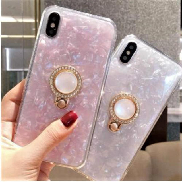 iphone x ケース casetify - アイフォンケース☆リング付き☆スマホケース☆iPhone7.8.X☆2カラーの通販 by shima♡'s shop｜ラクマ