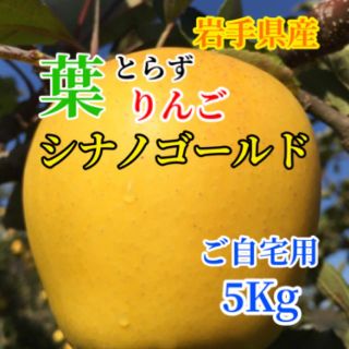 【送料込】葉とらずりんご シナノゴールド バラ詰め15〜18個前後 約5kg (フルーツ)