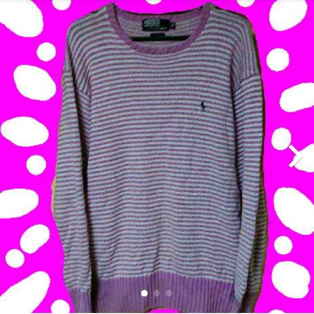 POLO RALPH LAUREN(ポロラルフローレン)の★☆RALPH LAUREN★☆ピンクのボーダーニット★☆sizeM★☆ メンズのトップス(ニット/セーター)の商品写真