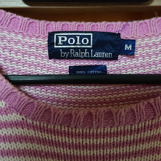 POLO RALPH LAUREN(ポロラルフローレン)の★☆RALPH LAUREN★☆ピンクのボーダーニット★☆sizeM★☆ メンズのトップス(ニット/セーター)の商品写真