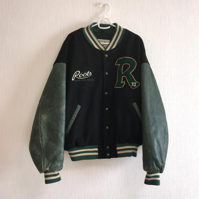 古着 roots スタジャン USA ヴィンテージ 黒-