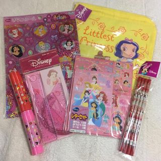 ディズニー(Disney)のDisney プリンセス袋、定規セット、のり2本、レターセット、赤鉛筆5本(鉛筆)