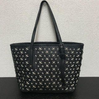 ジミーチュウ(JIMMY CHOO)のジミーチュウ　ハンドバッグ　黒　レザー　スタッズ(ハンドバッグ)